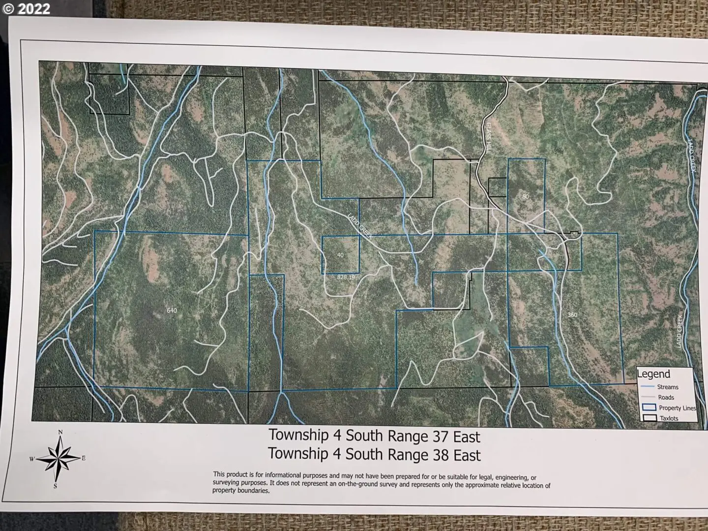 A map of the area in which the trees are growing.