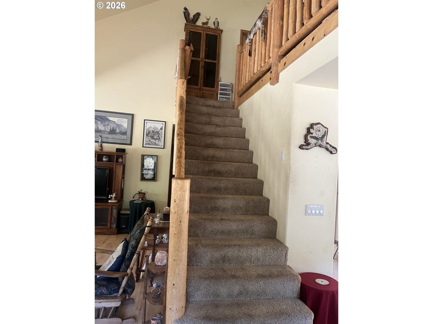 Staircase leading to an upper level.